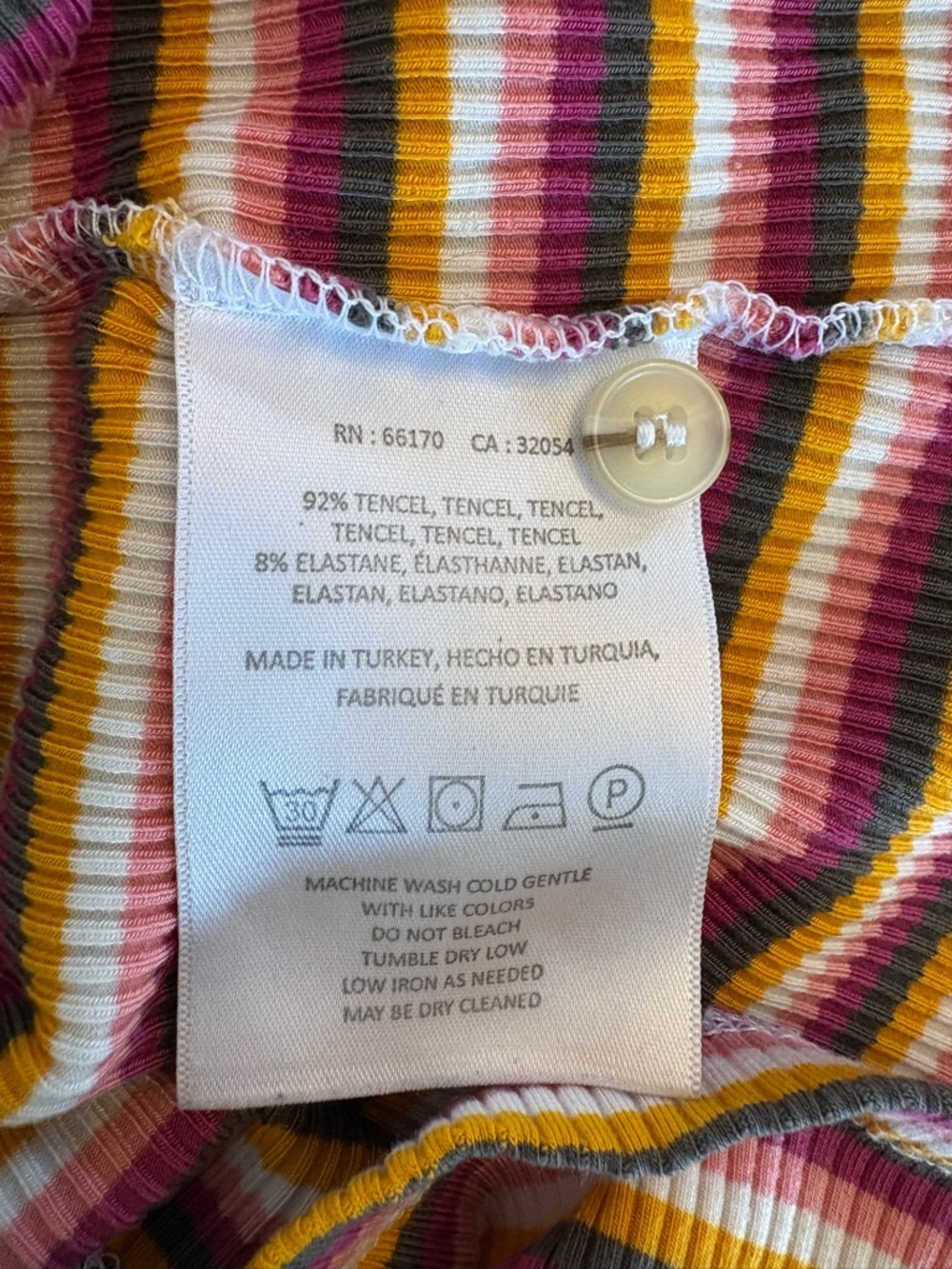 Anthropologie Maeve striped ribbed button up tee size medium - Picture 5 of 5